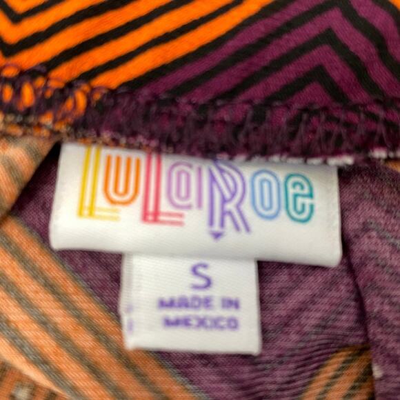 LuLaRoe Madison Skirt S Small Purple Orange Diamond NWT It has Pockets Fall - Picture 6 of 7